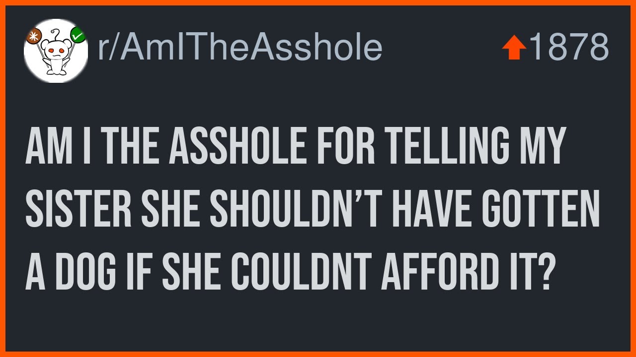 Am I The Asshole For Telling My Sister She Shouldn&rsquo;T Have Gotten A Dog If She Couldnt Afford It?