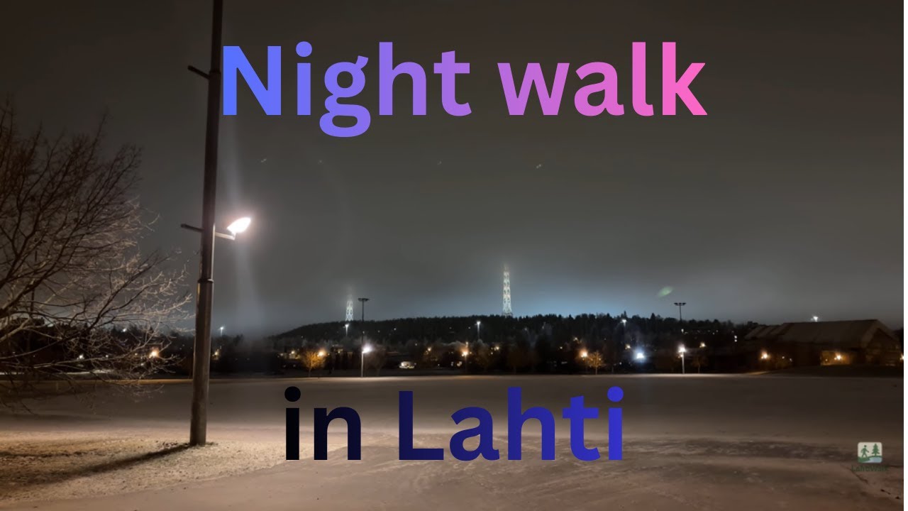 Night Walk in Lahti 🌙 Along a Peaceful Path