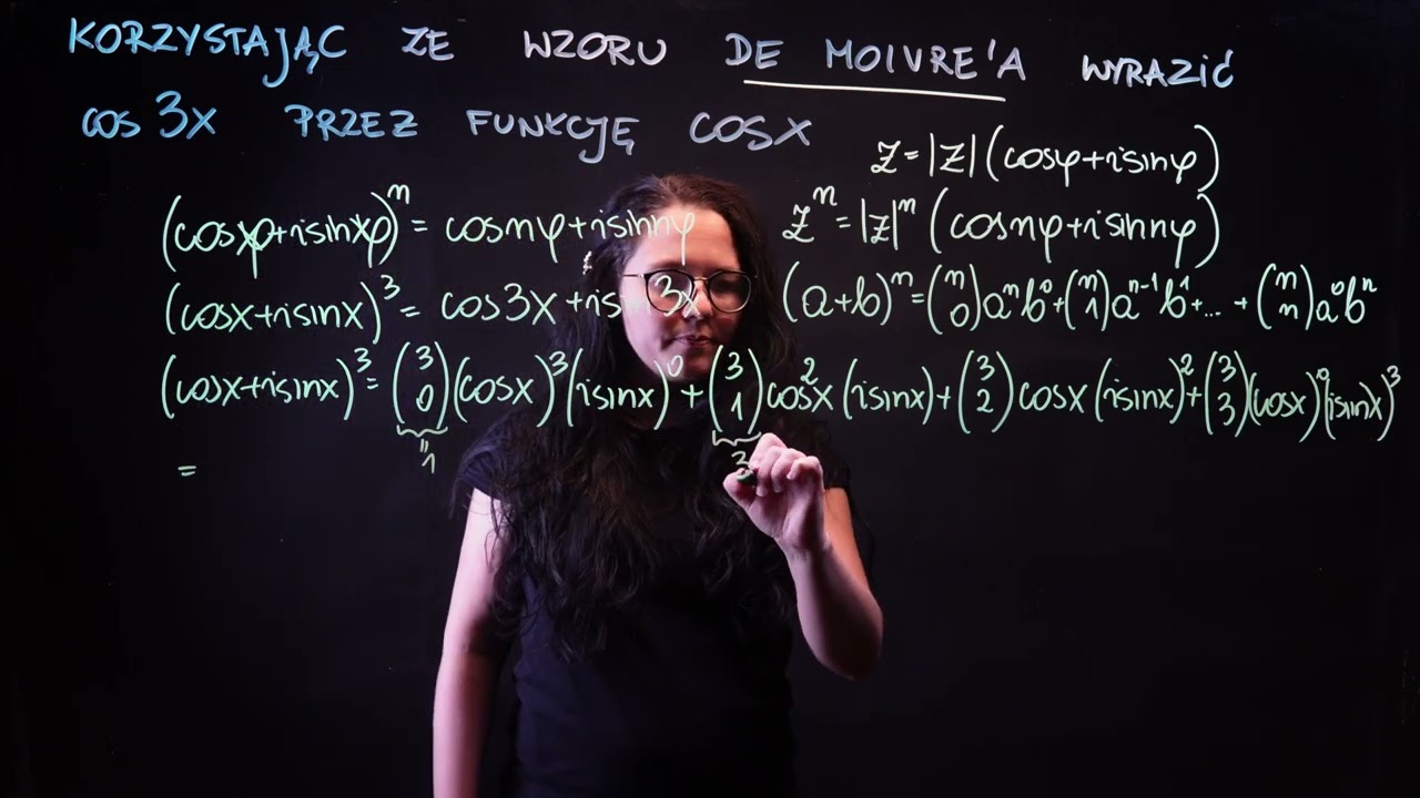 Jak korzystając ze wzoru de Moivre'a wyrazić cos3x za pomocą cosx?