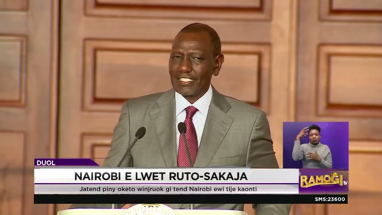Ruto: Wadhi loso migao mar obila mochung'ne arita ma Nairobi