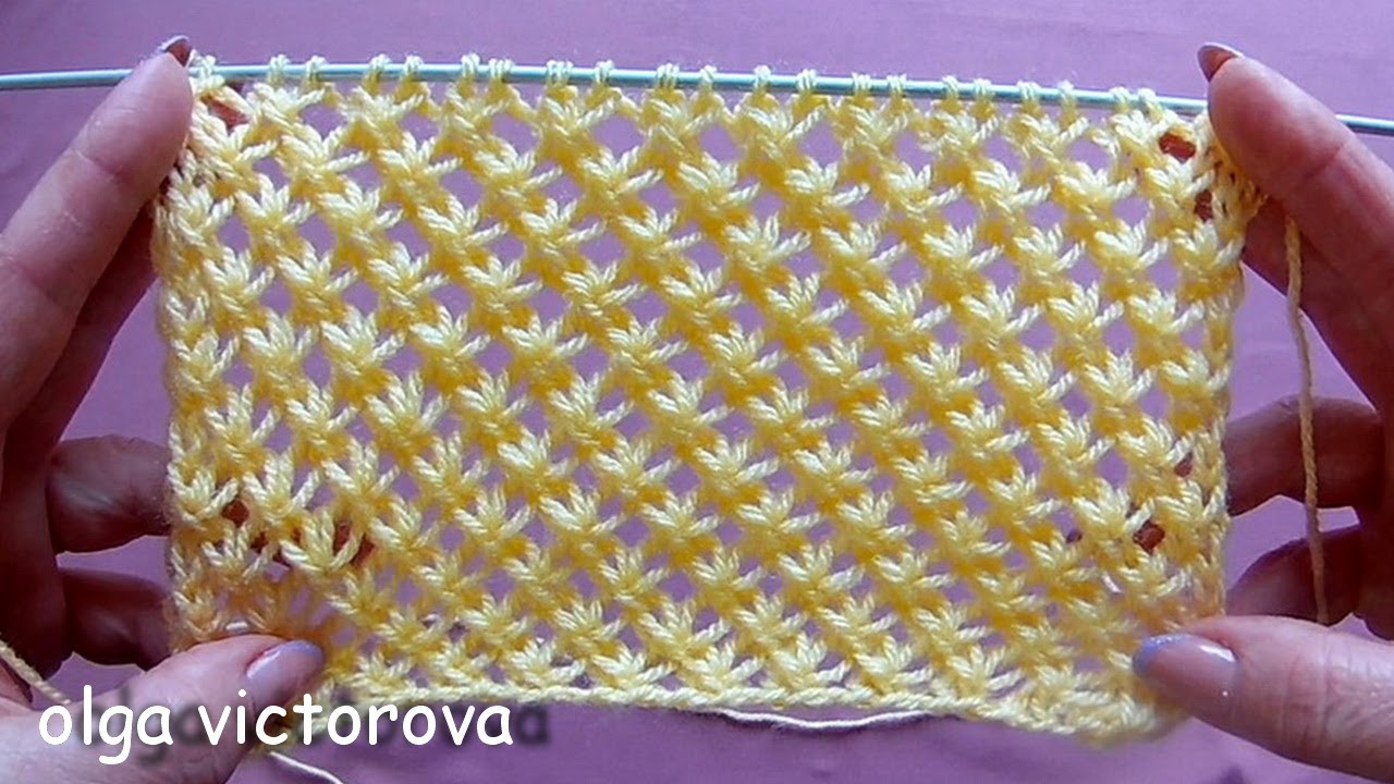 Ажурная сеточка 720 Узоры спицами