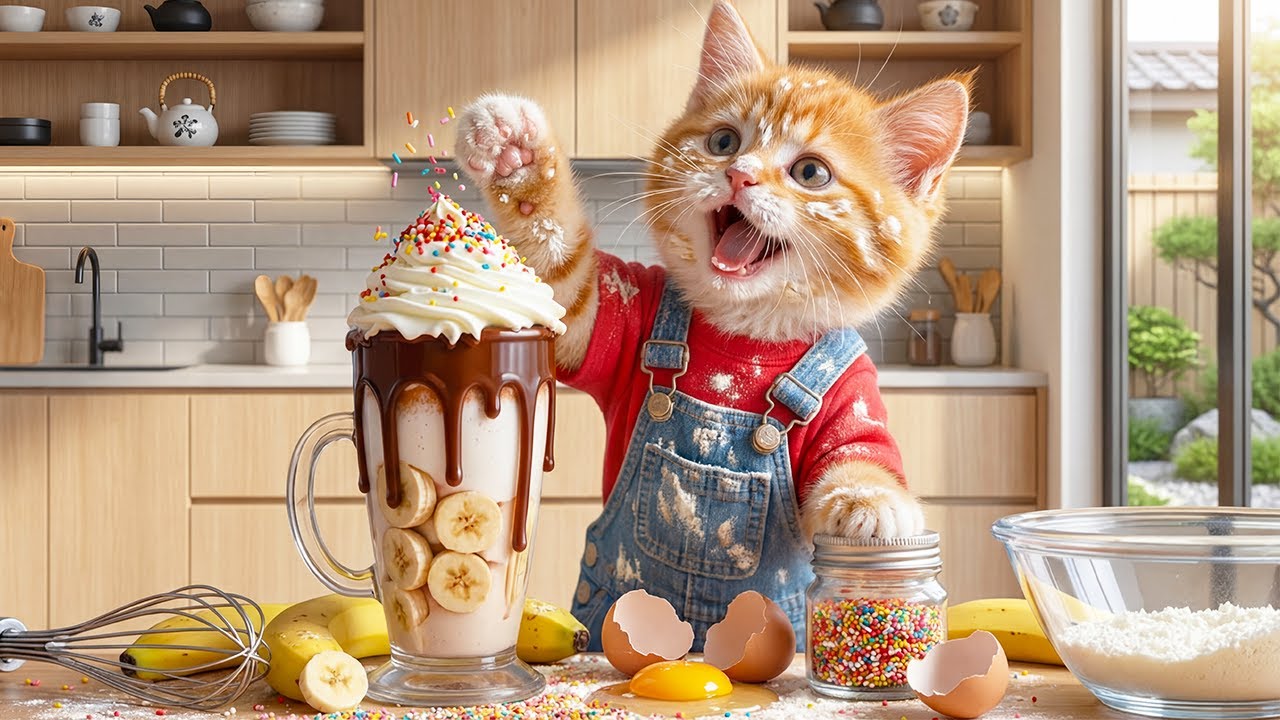 🐱🧋 From Tiny Paws to Sweet Surprise: Ginger Kitten Makes Mama Cat Milk Tea 💖✨