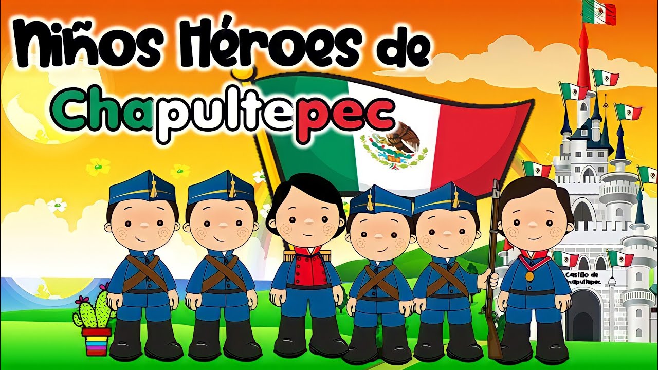 Historia de los niños héroes para niños👮🏼‍♂️👮🏻‍♂️ Conmemoración de los niños héroes de Chapultepec