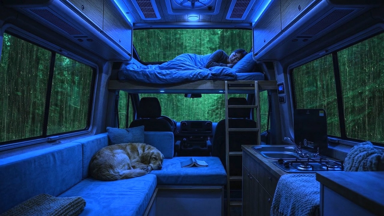 Rainy Night in a Cozy Camper Van 🌧️ | Forest Rain Sounds for Deep Sleep