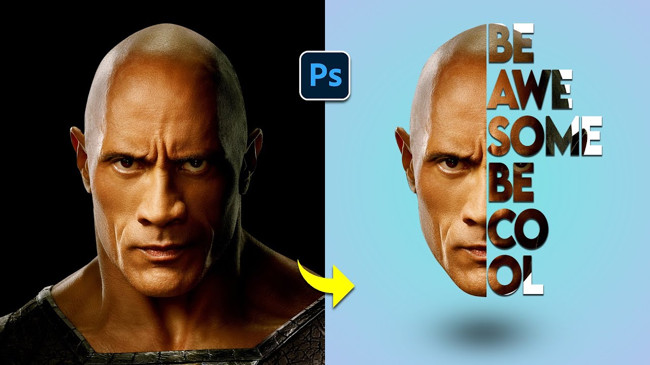 HALF FACE TEXT PORTRAIT EFFECT | PHOTOSHOP TUTORIAL