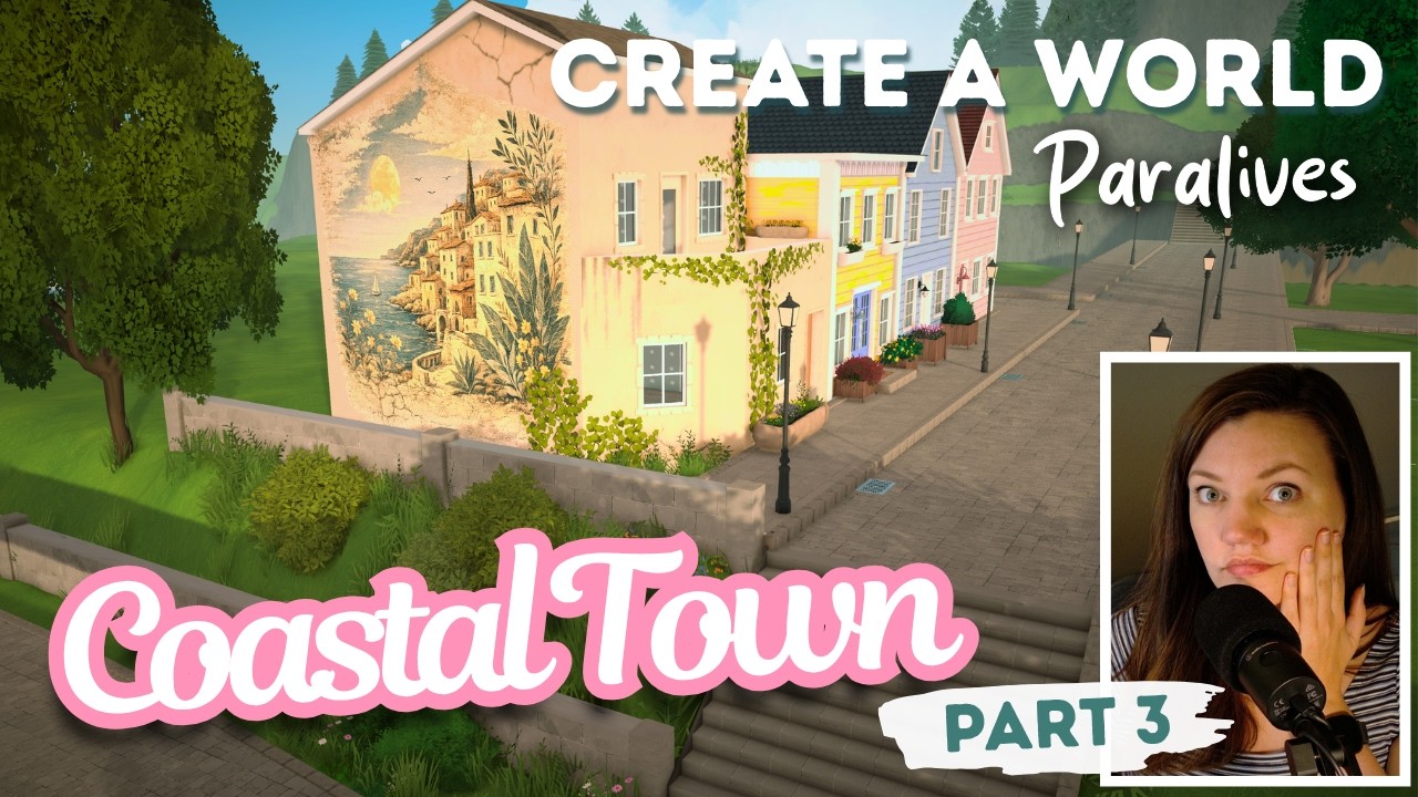 Building a COASTAL TOWN from an Empty Map in Paralives | Speedbuild | Create a World | Episode 3