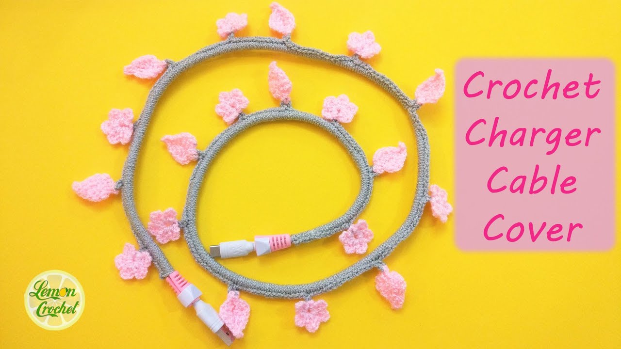 Crochet Charger Cable Cover ❤ | Crochet Tutorial for Beginners | Lemon Crochet🍋