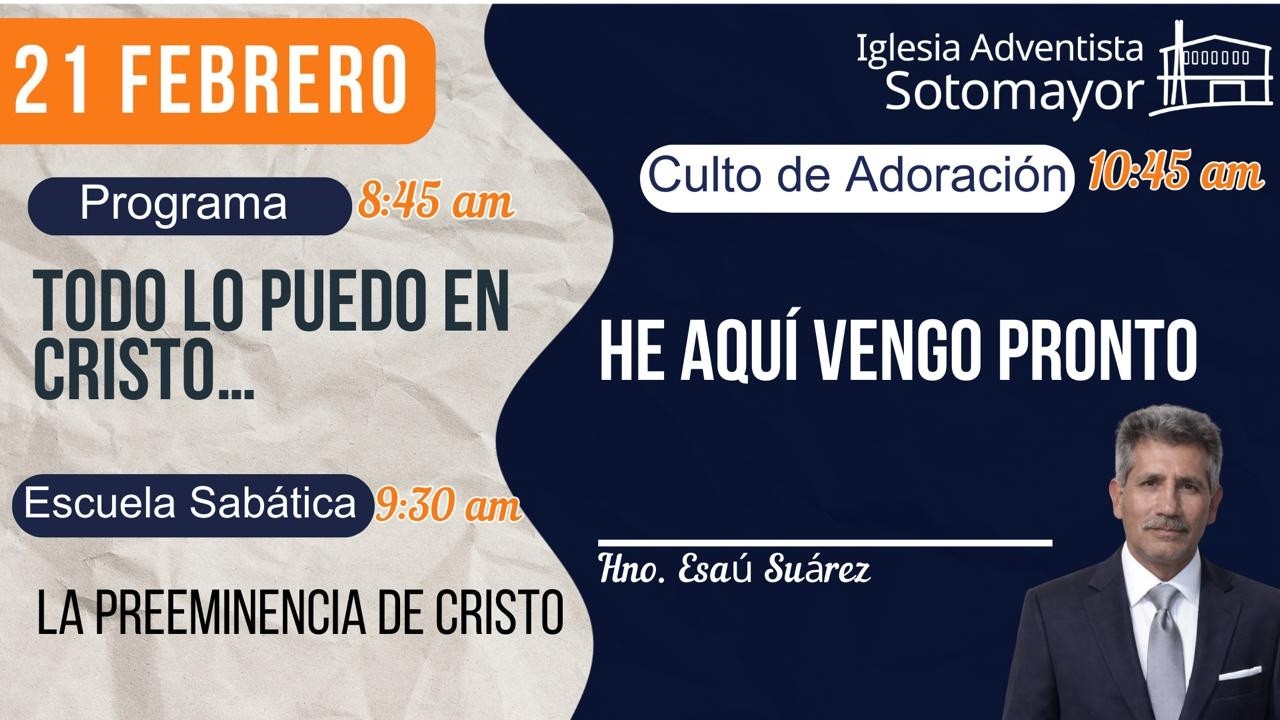 CULTO DE ADORACIÒN  - Sabado 21 de febrero 2026