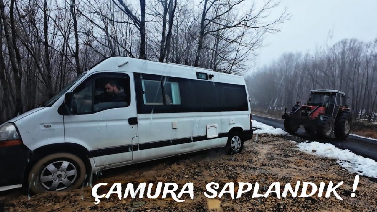 ÇAMURA SAPLANDIK! l Karlı, Yağmurlu, Çamurlu Karavan Kampı
