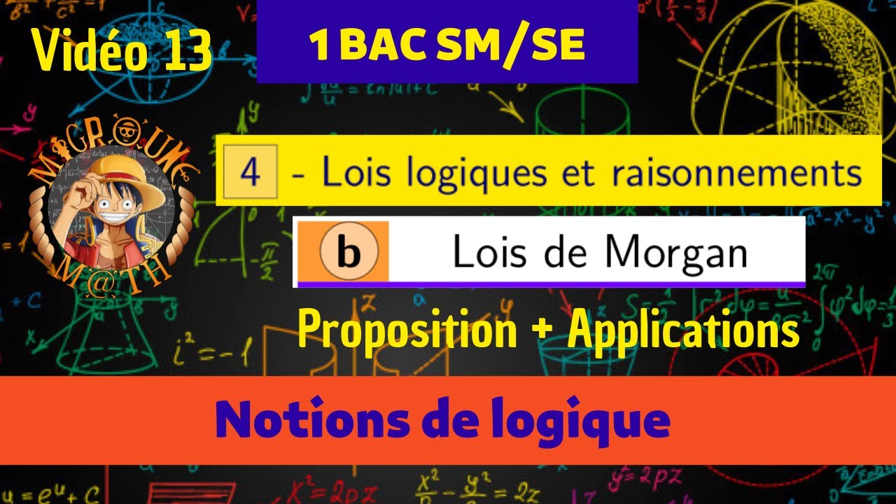 Lois de Morgan — Lois logiques et raisonnements — Logique  mathématique  —1 BAC SM/SE