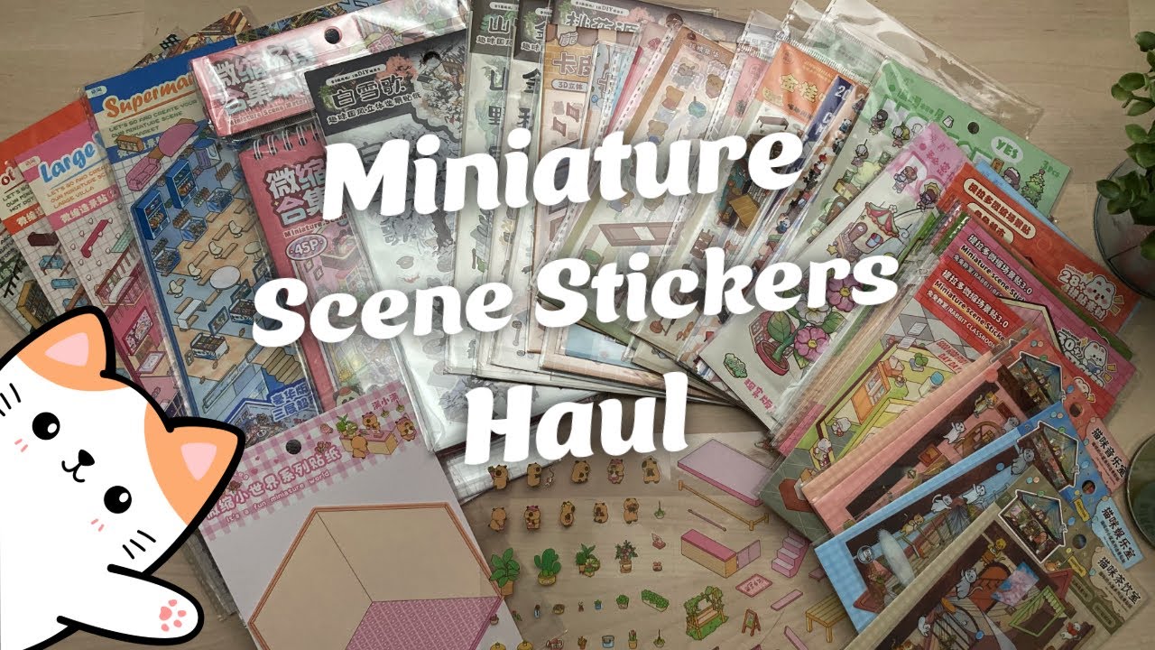 🛍️ Miniature Scene Stickers Haul UNDER $1 from AliExpress (not sponsored)