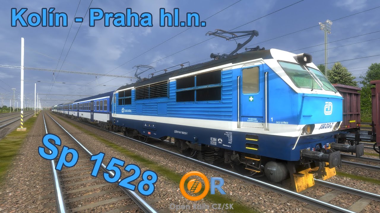 OpenRails CZ/SK - Sp1528 - Kolín -- Praha hl.n. - ČD 150 213-7