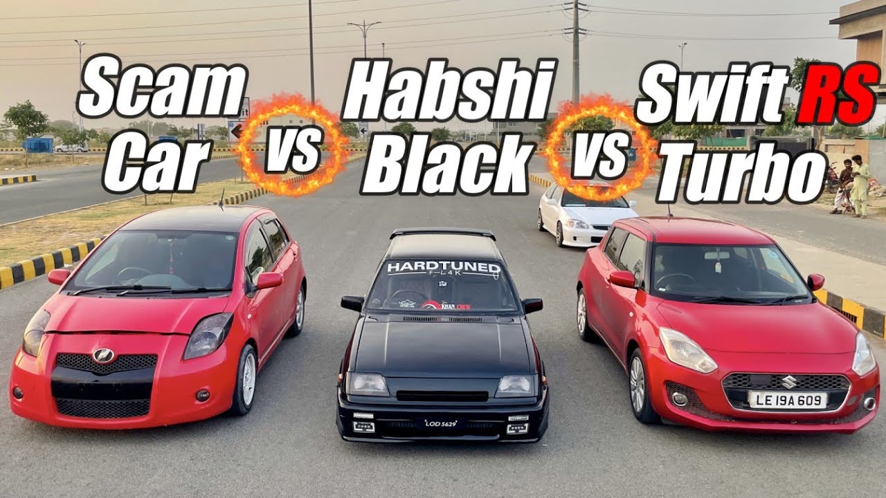 Habshi Black vs Scam Car Vs Swift RS Turbo 🔥 Team 4K