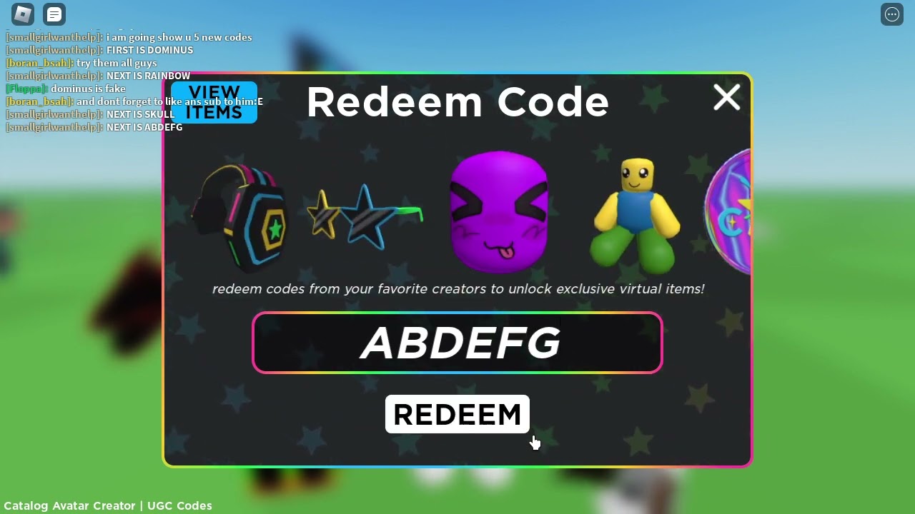 7  NEW CODE SFOR FREE ITEMS