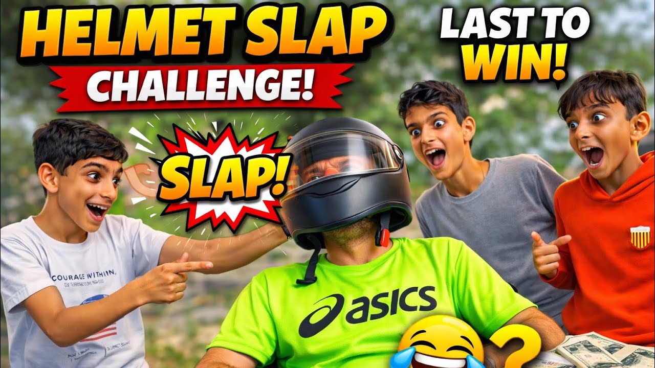 Helmet Slap Challenge 😂 | Last Person To Feel The Slap Wins | Funny Helmet Challenge