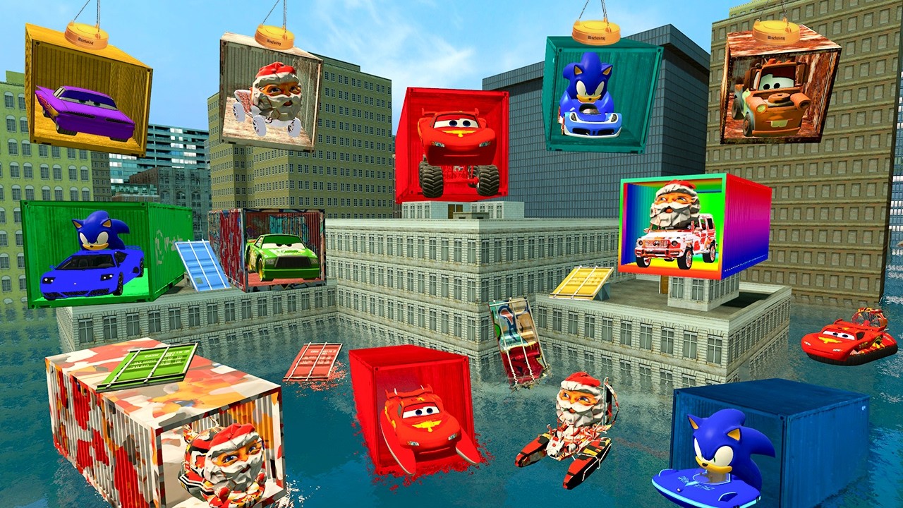 CHOOSE CONTAINER ALL GOO GOO GAGA LIGHTNING MCQUEEN SONIC CARS UNDERWATER BIG CITY Garry's Mod