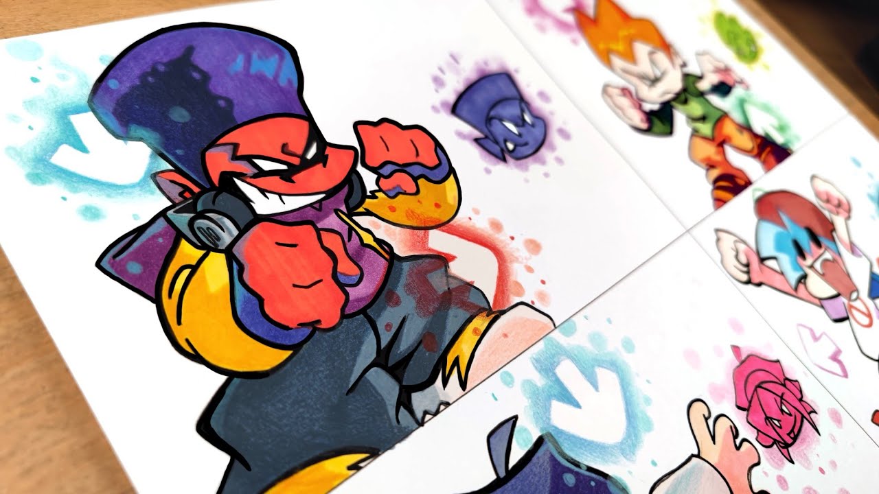 Drawing FNF Week 8 Darnell Vs Pico ( FRIDAY NIGHT FUNKIN' ) New Update