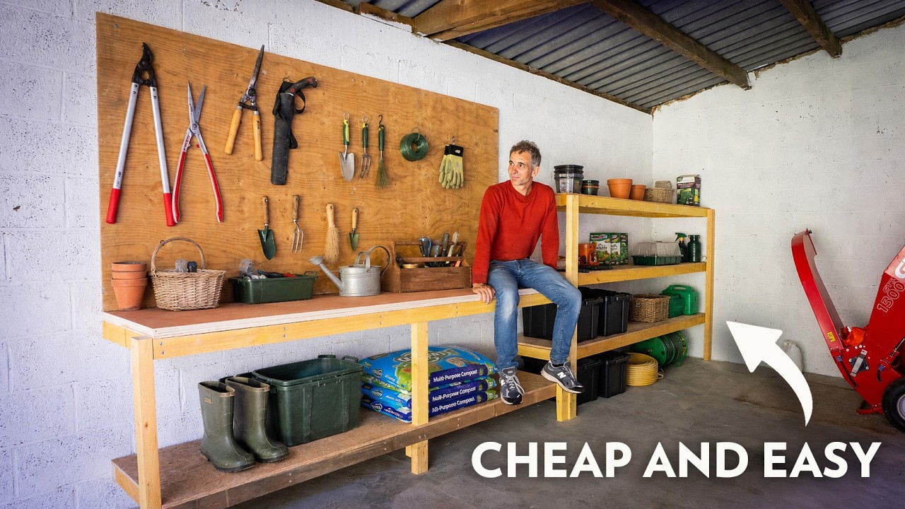 How I build a DIY Garage Storage / Shelf / Workbench
