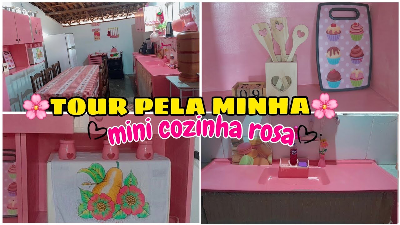 🌸TOUR PELA COZINHA ROSA/ SIMPLES, LIMPA E ORGANIZADA #tuorpelacozinharosa