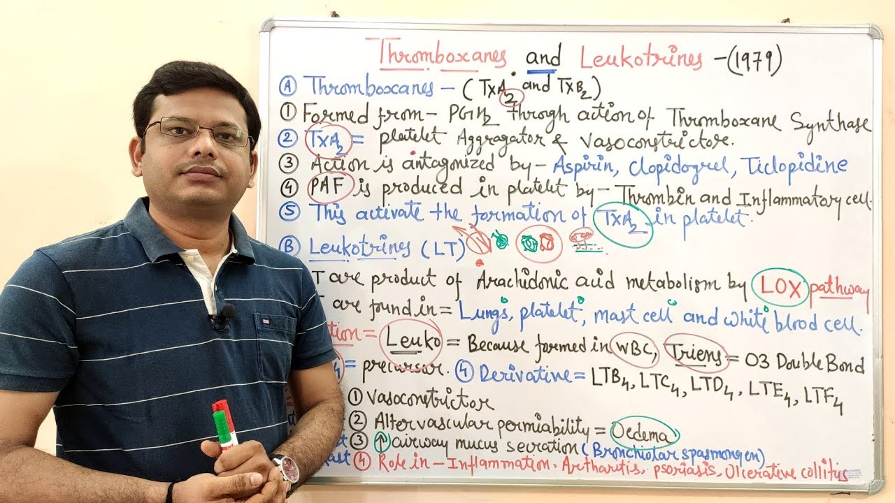 Autacoids (Single Part) = Thromboxane's and Leukotrienes | What are Autacoids | Types of Autacoids