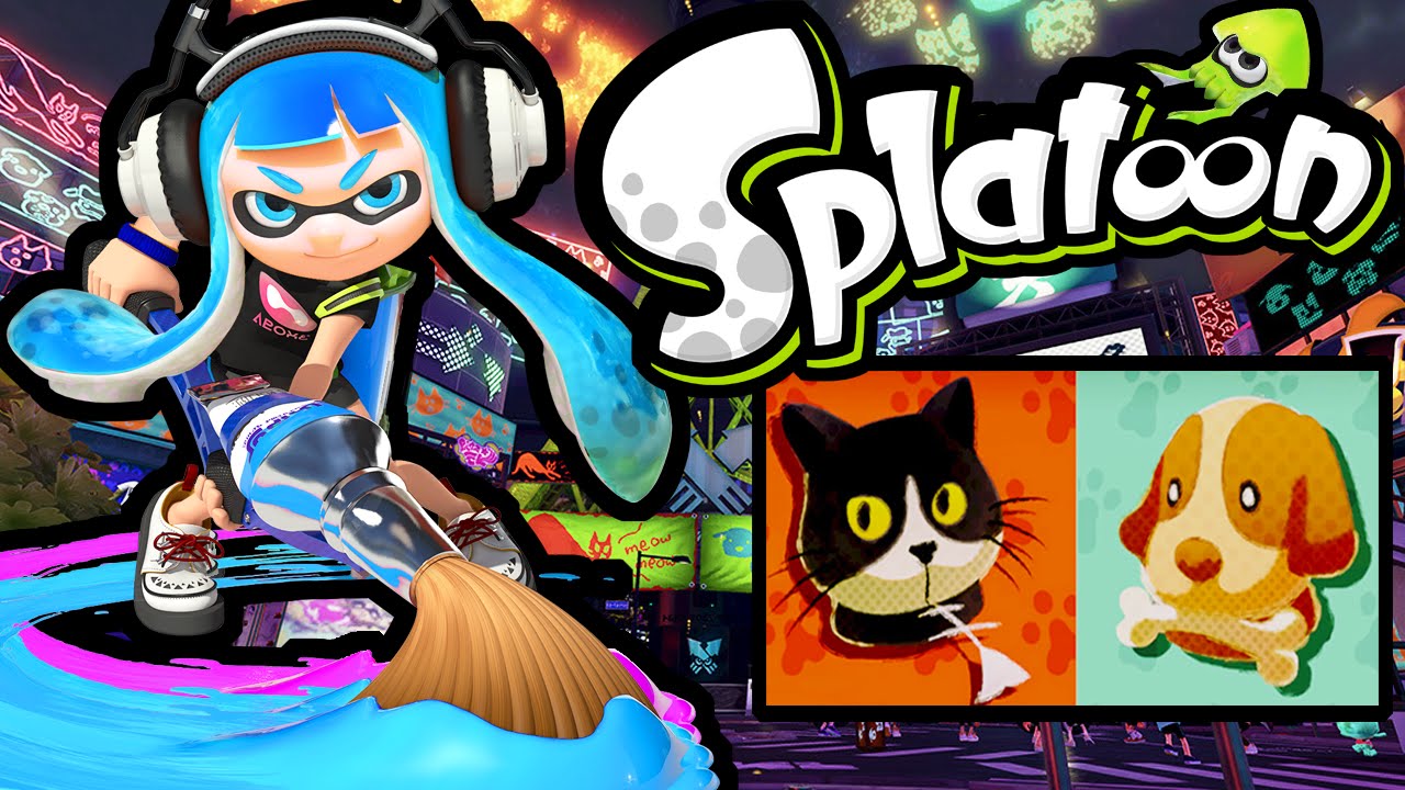 Splatoon Wii U Splatfest LIVE! Cats VS Dogs Turf War Ink Brush Online Stream Gameplay Walkthrough HD