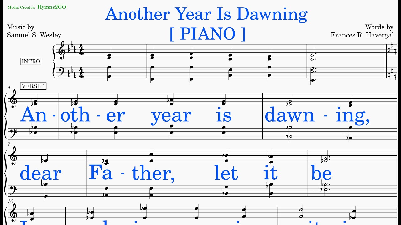 Another Year Is Dawning  (Wesley - Havergal) [v1] Piano