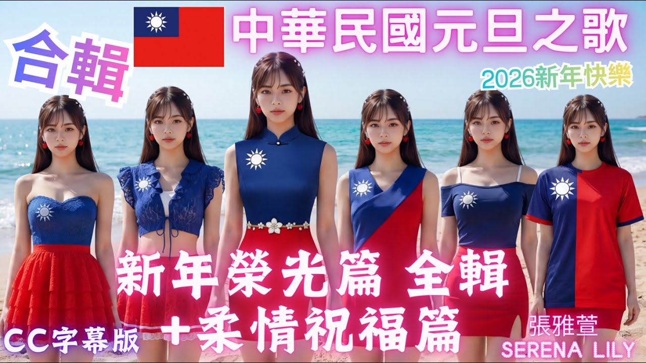 合輯! 新年榮光篇全輯+柔情祝福篇 2026《中華民國元旦之歌》MV _張雅萱 Serena Lily_送給您的新年祝福_新設計國旗裝 日燦朱碧與T-shirt版國旗裝2026元旦最閃耀的榮光