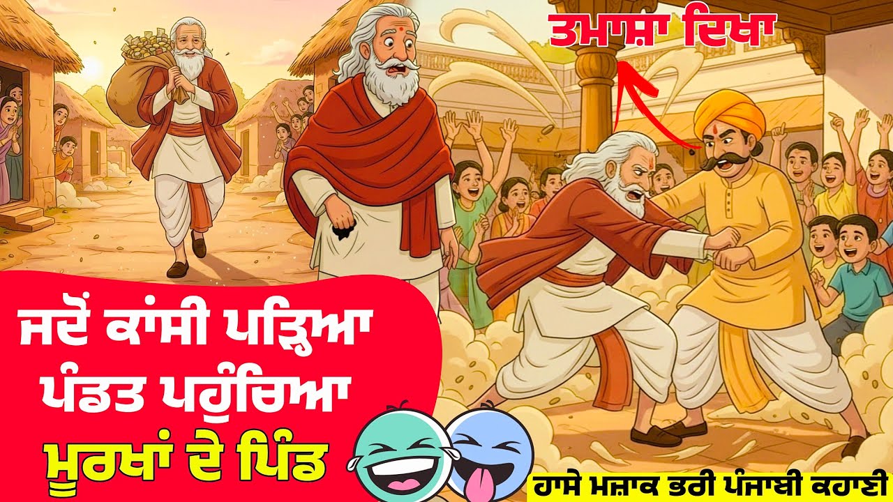 ਜਦੋਂ ਕਾਂਸੀ ਪੜ੍ਹਿਆ ਪੰਡਤ ਪਹੁੰਚਿਆ, ਮੂਰਖਾਂ ਦੇ ਪਿੰਡ,Punjabi story । Desi Story #motivation #punjabi