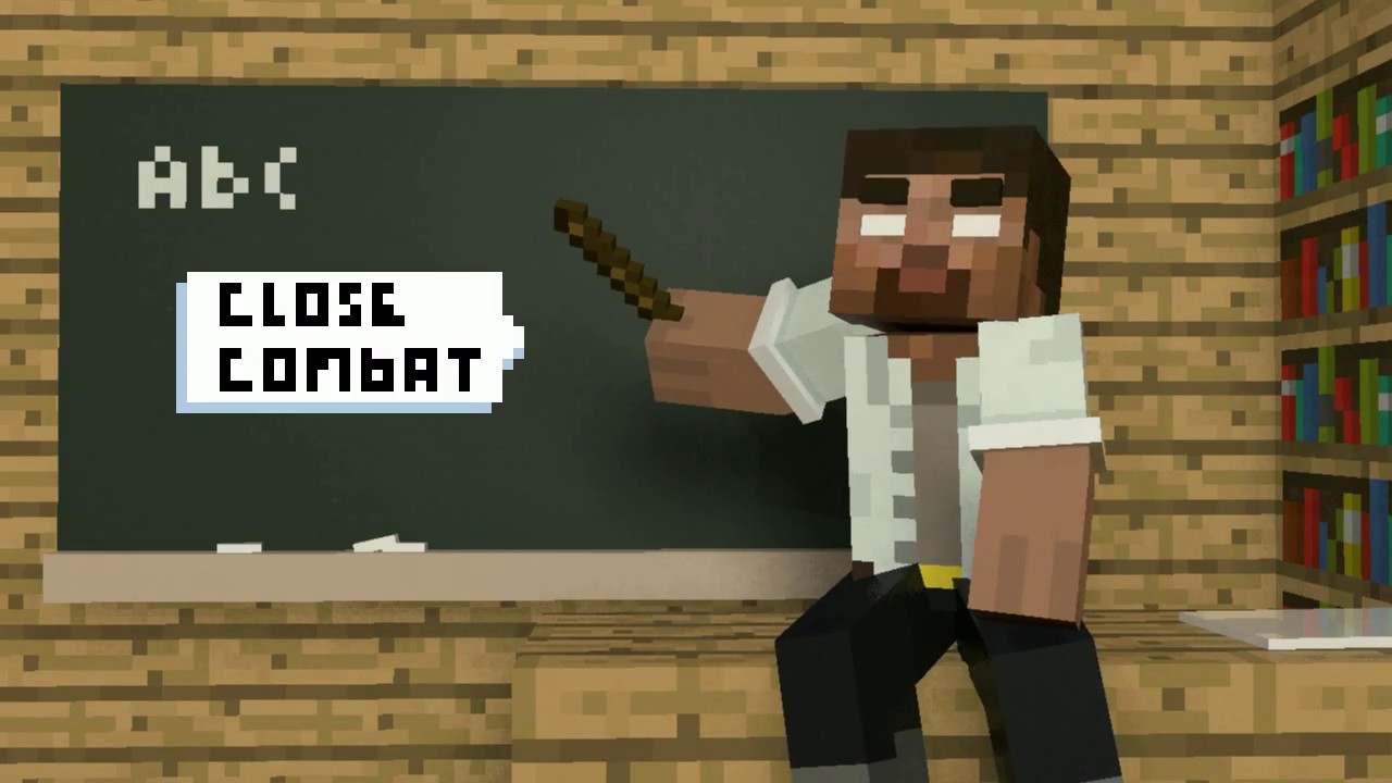 Monster School: Herobrine teaches close combat #1 (minecraft animation)