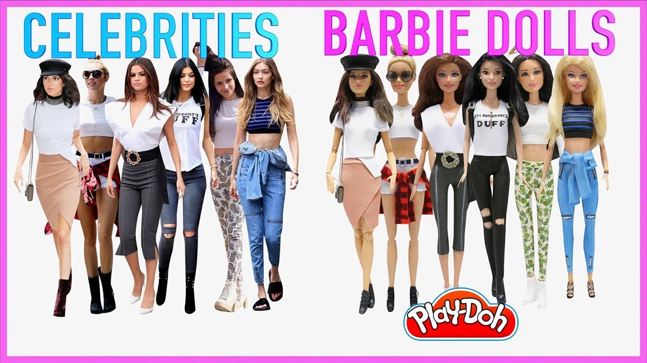 Play Doh Barbie Celebrities Selena Gigi Kendall Kylie Camila Miley Street Style