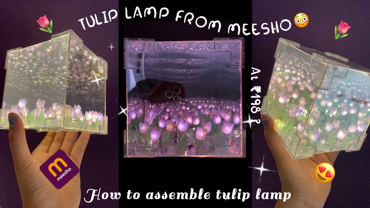 🌷TULIP LAMP FROM MEESHO🌷||how to assemble tulip lamp#meeshohaul#diytulip#aesthetichaul#asmrunboxing