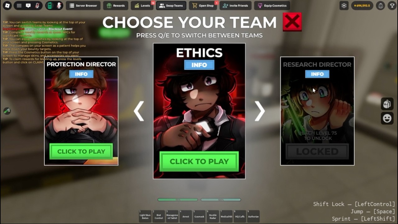 Asylum Life Roblox - Unlocking Ethics- Chief Of Operations lvl 50