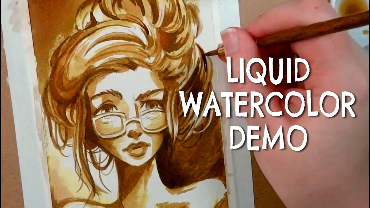 Liquid WATERCOLOR Demo + Single Color CHALLENGE!