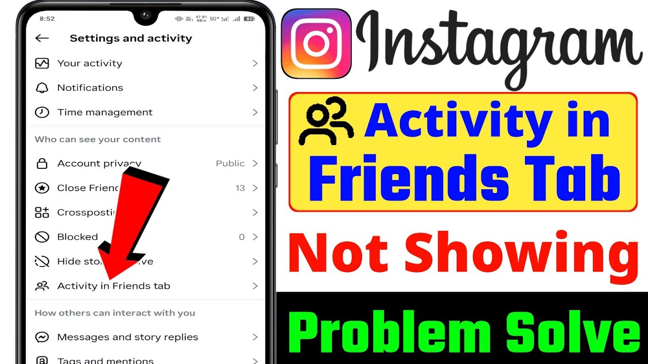 instagram friend activity not showing Problem, instagram friend activity not showing Hindi