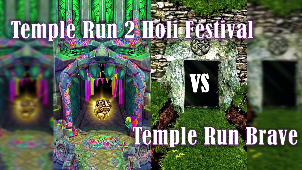 Temple Run 2 Holi Festival Vs Temple Run Brave - Endless Run Gameplay