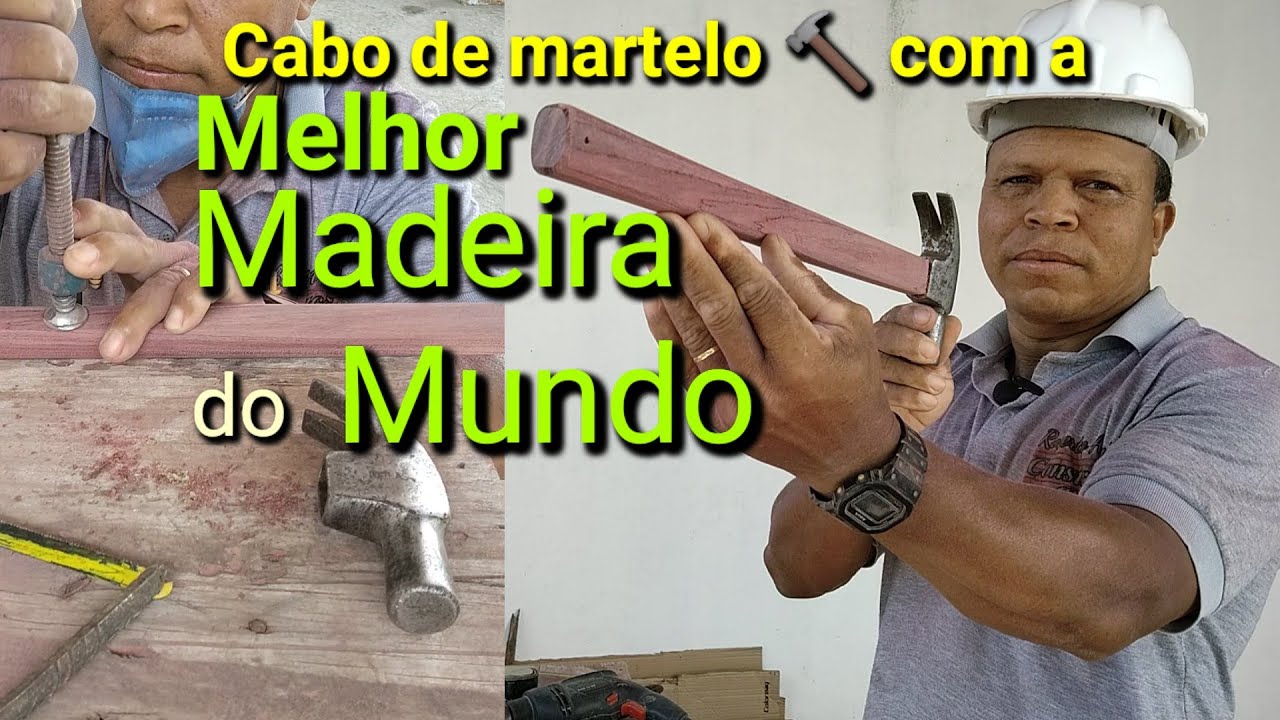 Técnica simples de fazer e colocar cabo de martelo com a melhor madeira que existe!