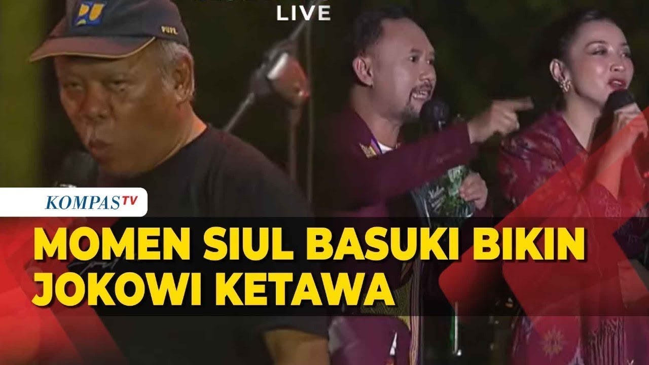 Momen Aksi Kocak Menteri Basuki Siul di Panggung IKN Membuat Jokowi Ketawa