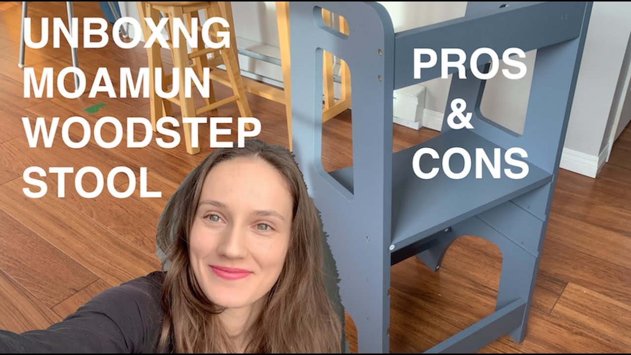 Unboxing *MONTESSORI* Kitchen helper + REVIEW: (MOAMUN wooden step stool) || PROS and CONS ||