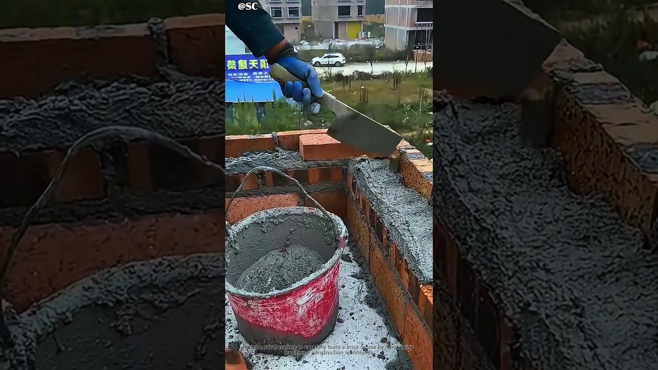 Rural Craftsman Builds a Brick House by Hand 🧱 Pure Skill