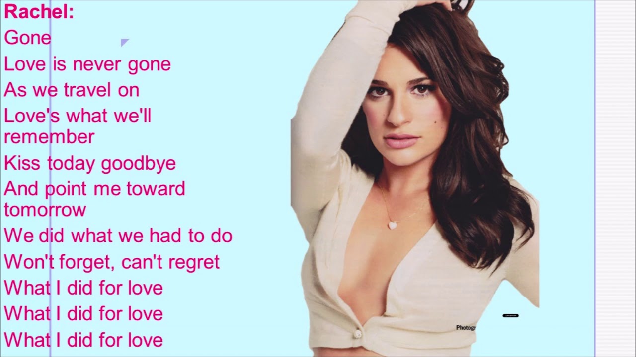 What I Did For Love Glee Lyrics
