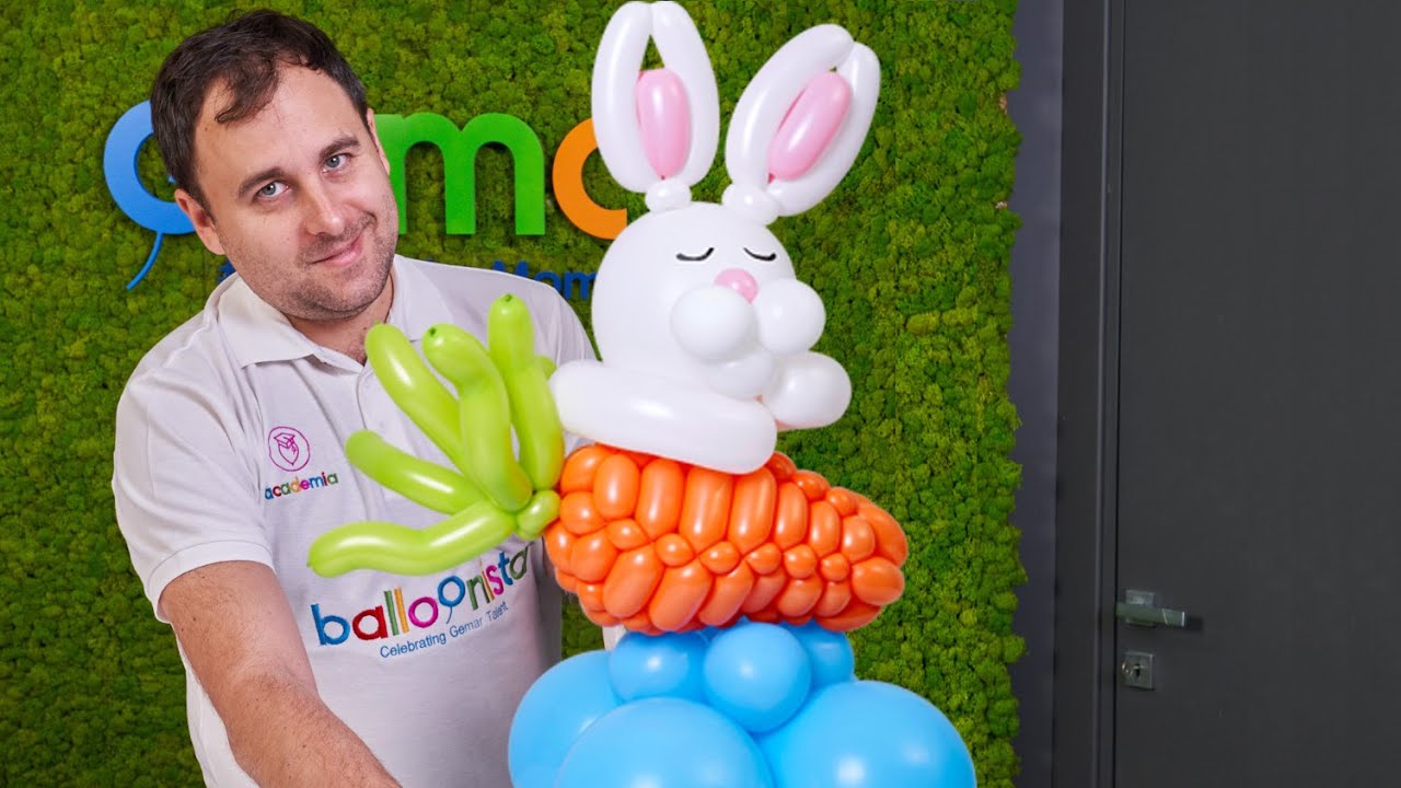 How to make Balloon Easter Bunny with Carrot? Balloon Tutorial DIY