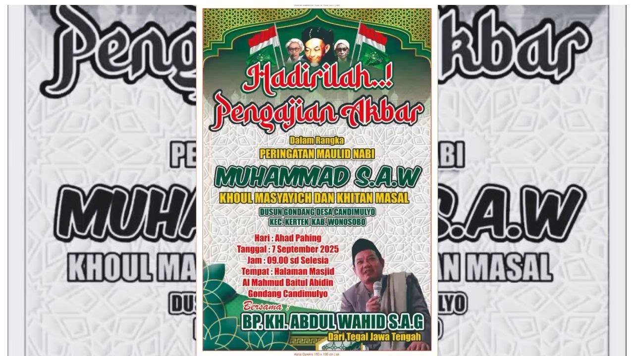 PERINGATAN MAULID NABI MUHAMMAD SAW DAN KHOUL MASAL DUSUN GONDANG CANDIMULYO KERTEK