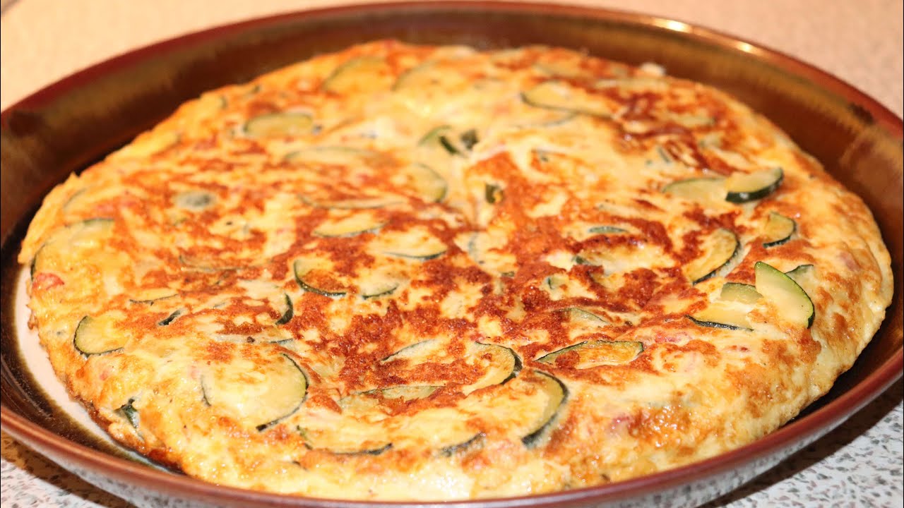 Easy Zucchini Egg Tortilla (Spanish Omelette w. Courgette) - Recipe # 166