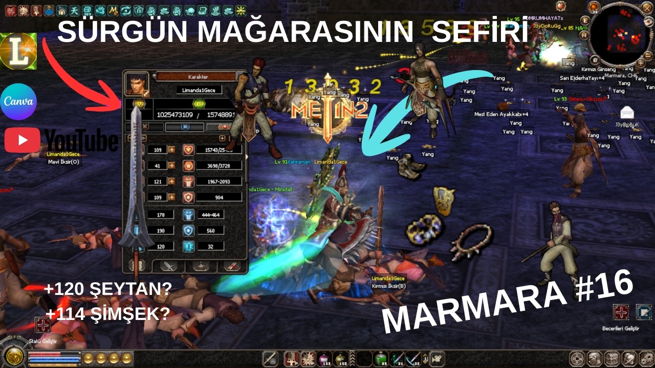 LV UP 90! KUSURSUZ PANEL SAVAŞÇI / SÜRGÜN MAĞARASI YOLLARI / YENİ PLANLAR? #metin2 #metin2tr MARMARA