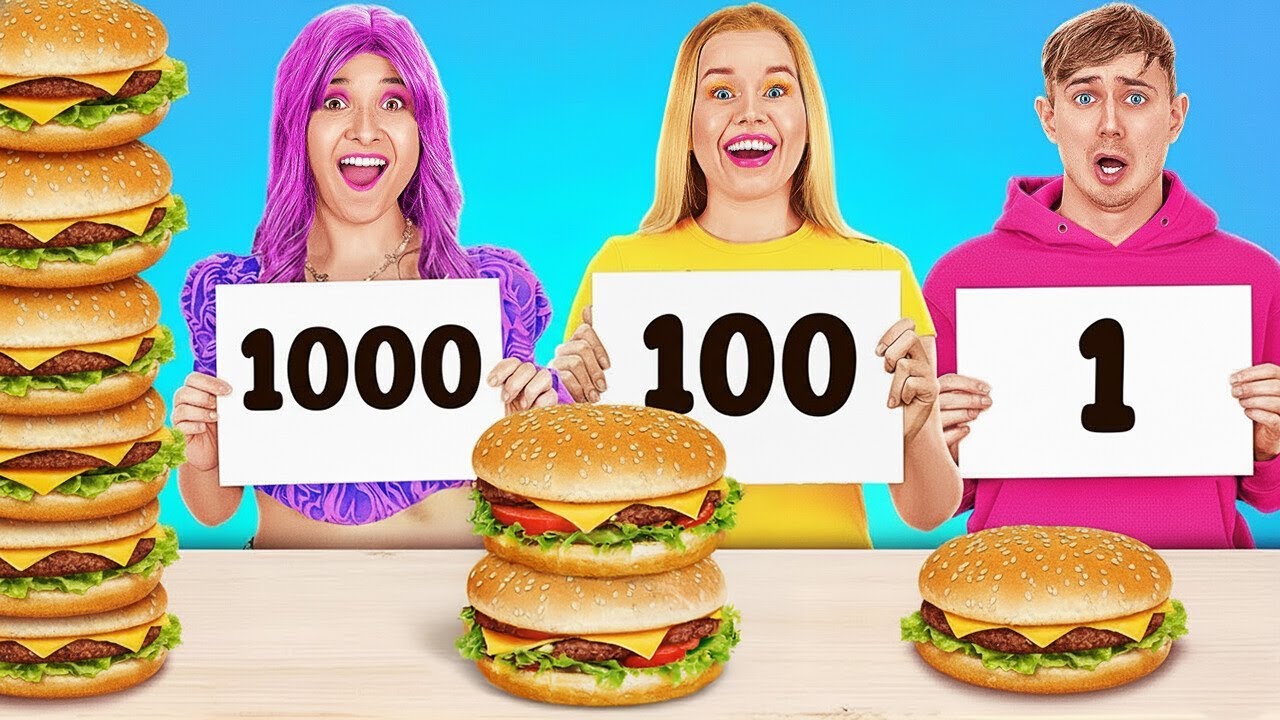 1000-Schichten-Essens-Challenge 🍔😂 Epischer Esskampf | 123 GO! FOOD