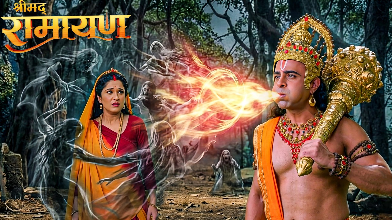 भूत प्रेतों के बीच माता सीता को फसी देख दौड़े चले आए हनुमान || Shrimad Ramayan