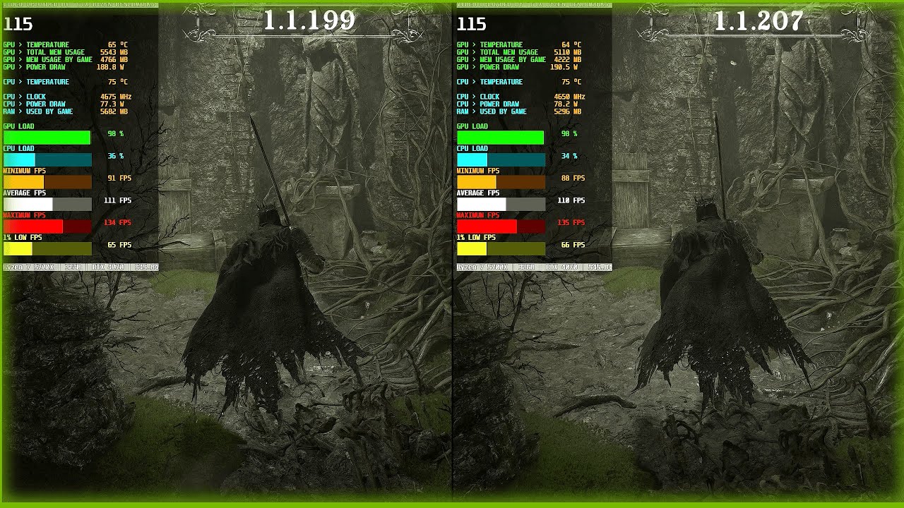 LORDS OF THE FALLEN : (PATCH 1.1.199 VS. 1.1.207) COMPARISON RTX 4070