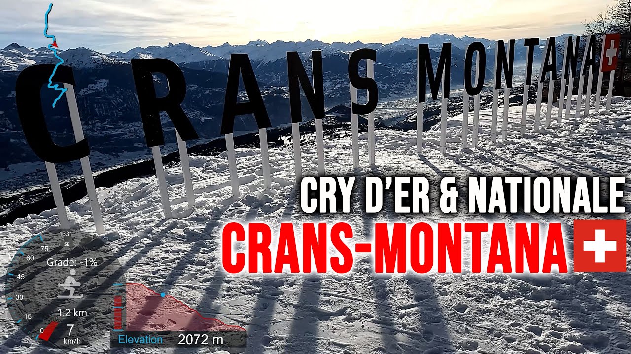 [4K] Skiing Crans-Montana, Cry d'Er & Nationale - Top to Bottom - Traverse, Switzerland GoPro HERO10
