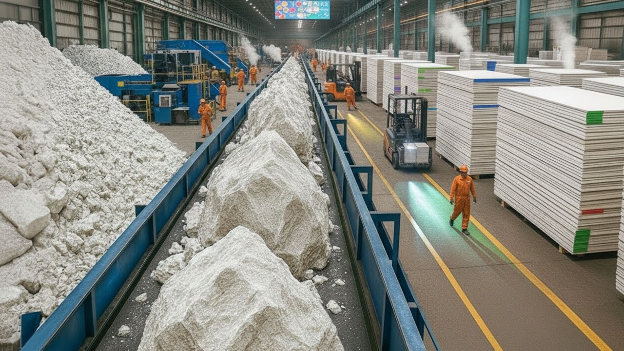CÓMO se HACEN los PANELES de YESO (DRYWALL) desde las MINAS ⛏️