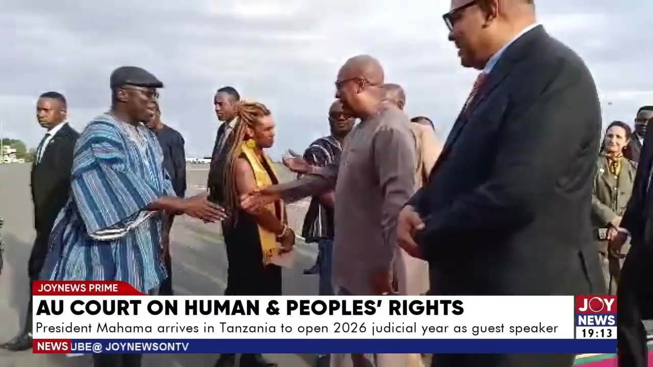 President Mahama arrives in Tanzania to open 2026 judicial year as guest speaker.